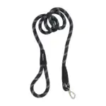 Climbers Dog Leash - ORIGINAL - 6 Feet, featuring a black rope with a white dotted pattern, a looped handle at one end, and a metal clasp at the other, displayed on a white background.