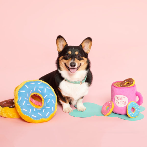 P.L.A.Y. - Pup Cup Café Collection Doughboy Donut Plush Interactive Dog Toy  - Hala's Paws