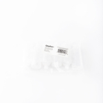 A transparent plastic bag containing several clear plastic bottles with a white label and barcode attached.