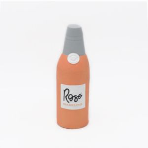 A Latex Happy Hour Crusherz - Rosé designed to look like a sparkling rosé wine, with an orange body, white label, and grey cap against a plain white background.