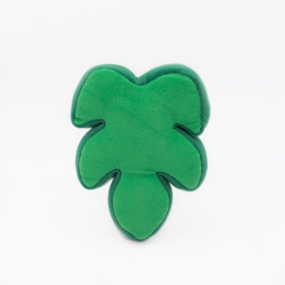 A Squeakie Pattiez - Monstera Leaf shaped like a green leaf with smooth, rounded edges against a white background.