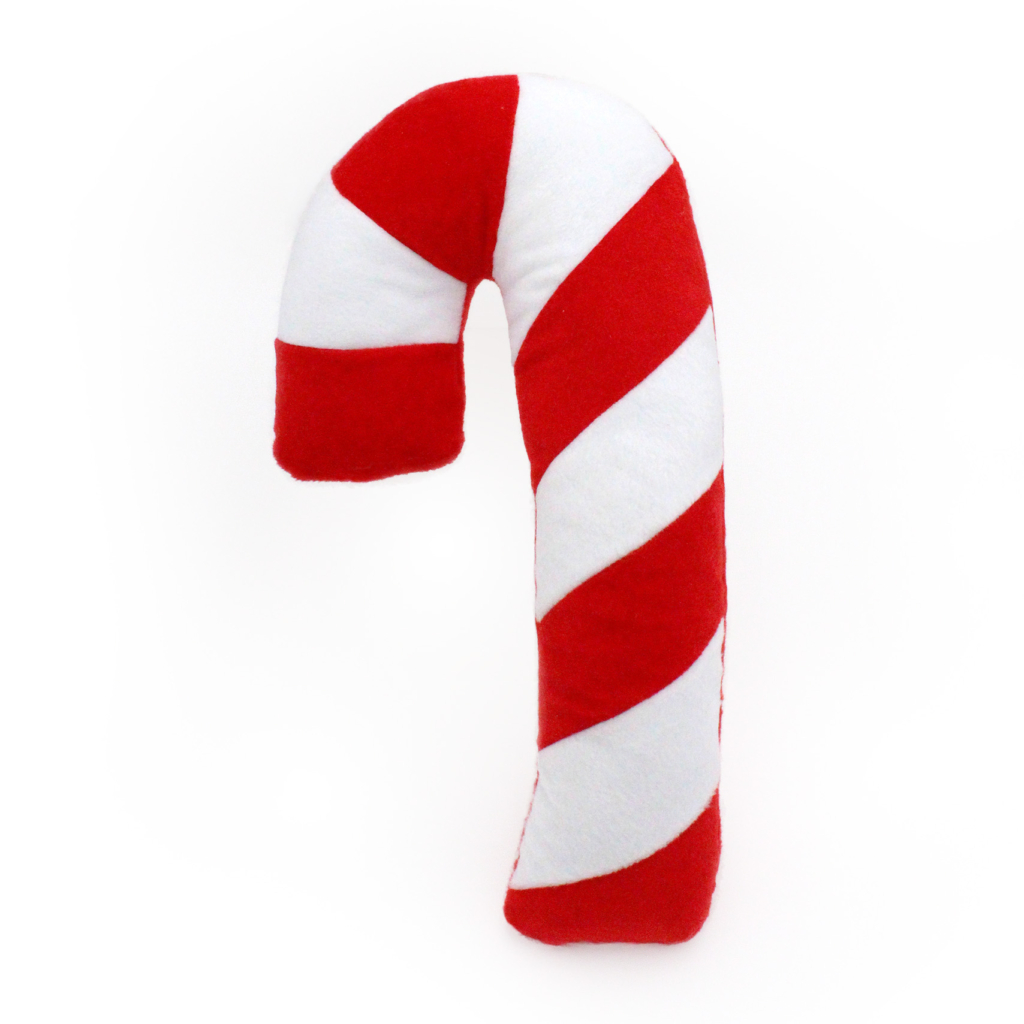 A Holiday Jigglerz® - Candy Cane with red and white stripes against a white background.