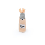 A small, plush toy shaped like a rosé wine bottle with a light pink body, grey top, and "Rosé" written on the label—ZippyClaws® Catnip Crusherz - Rosé.