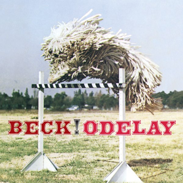 Album cover of Beck's Odelay featuring a dog jumping a hurdle.