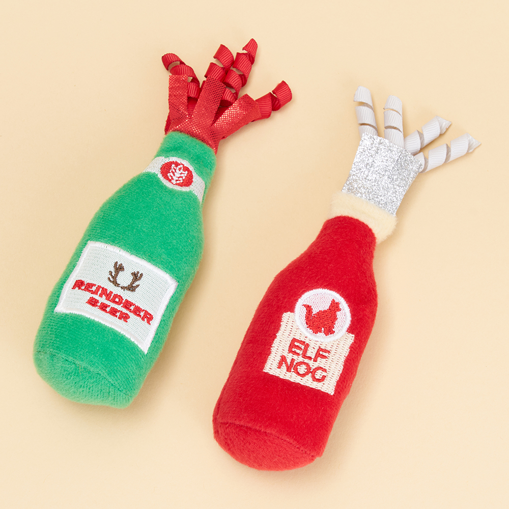 ZippyClaws® Holiday Catnip Crusherz 2-Pack - Reindeer Beer &amp; Elf Nog