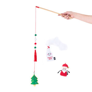 ZC532 ZippyClaws Holiday ZippyStick - Santa with Cookies & Milk