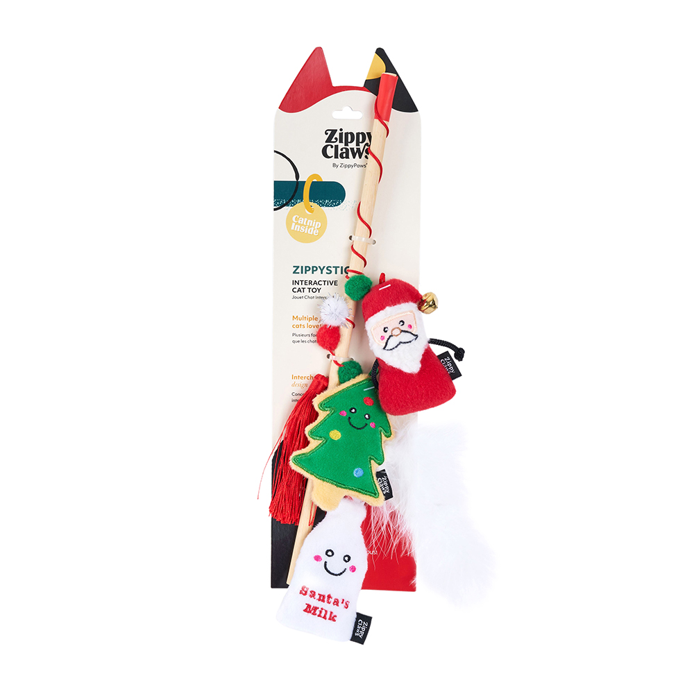 ZippyClaws® Holiday ZippyStick – Santa with Cookies & Milk | ZippyPaws