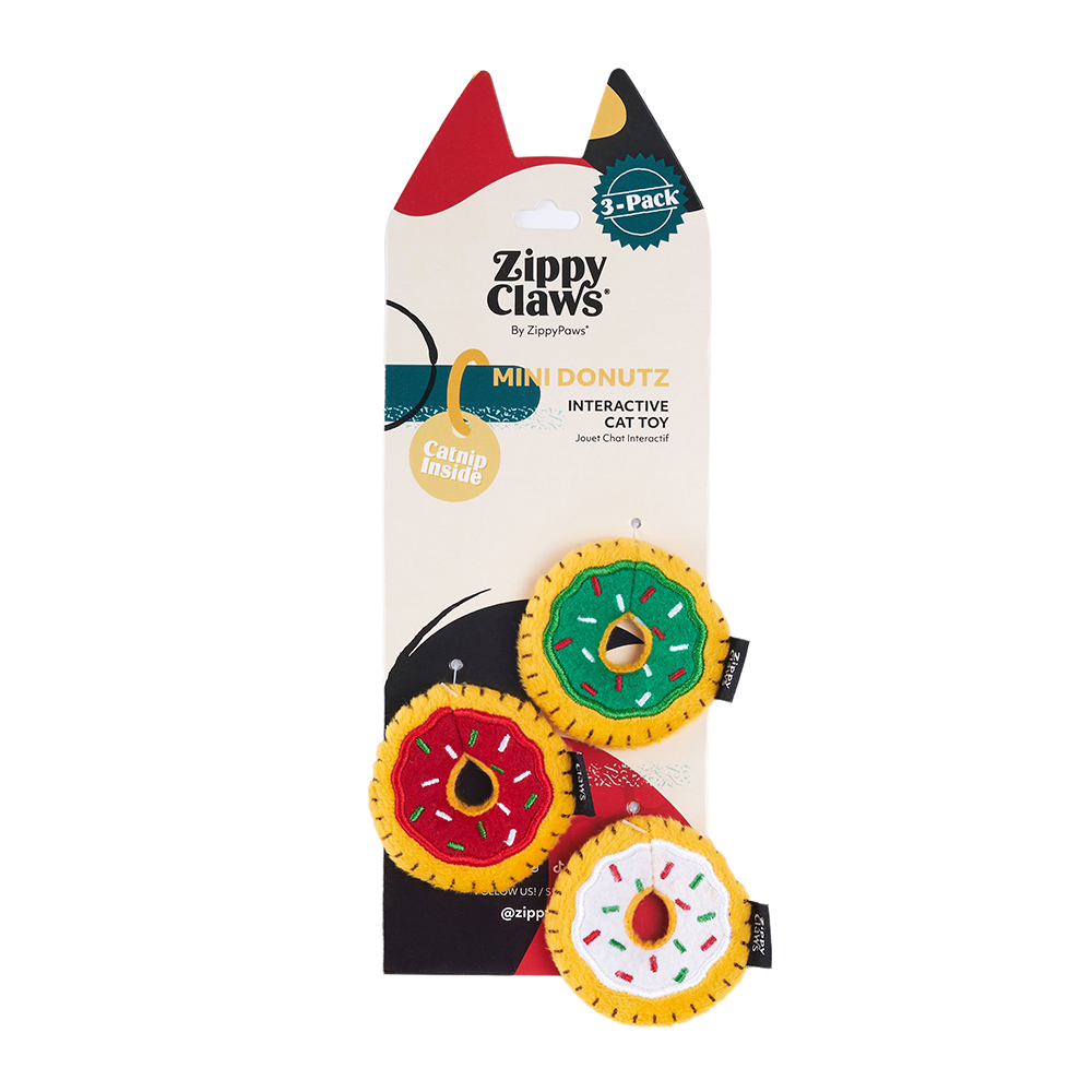 ZC533 ZippyClaws Holiday Mini Donutz 3-Pack