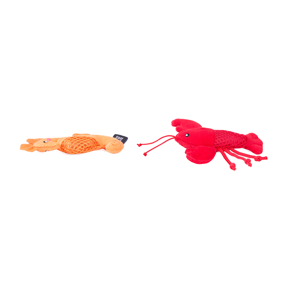 ZippyClaws Mesh Mates 2-Pack Seahorse &amp; Lobster