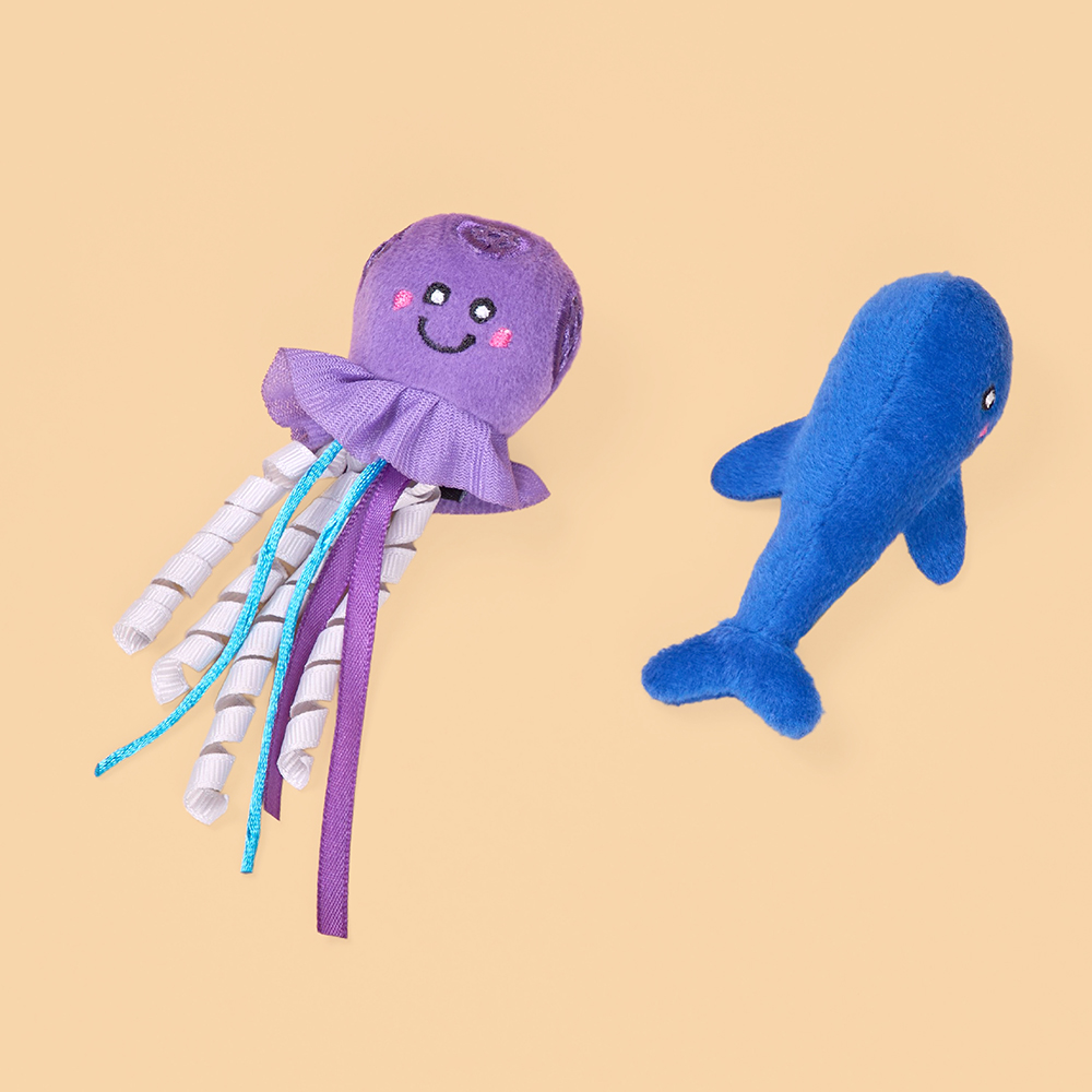 ZippyClaws® Mesh Mates 2-Pack - Jellyfish and Whale