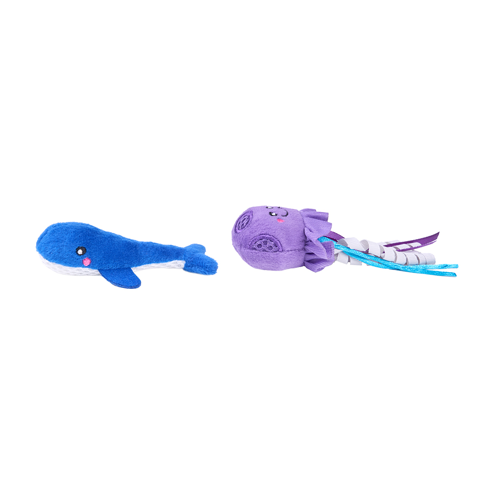 ZippyClaws Mesh Mates 2-Pack Jellyfish &amp; Whale