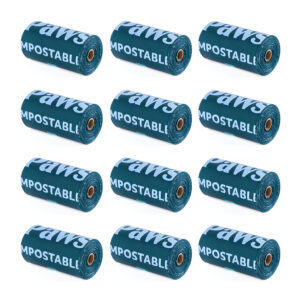 Cardboard packaging for ecoZippy Compostable Poop Bags - 12 Rolls