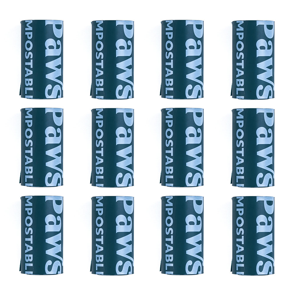 Cardboard packaging for ecoZippy Compostable Poop Bags - 12 Rolls