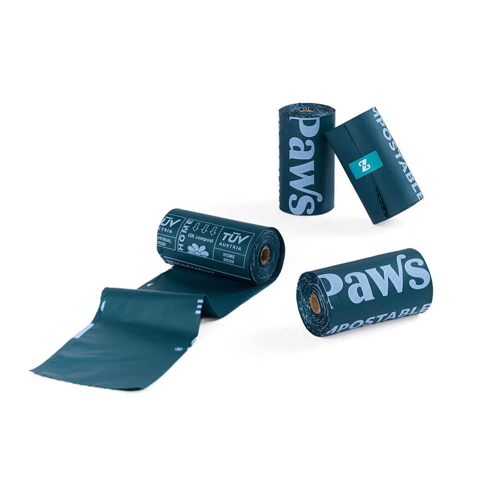 Cardboard packaging for ecoZippy Compostable Poop Bags - 12 Rolls