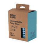 Cardboard packaging for ecoZippy Compostable Poop Bags - 12 Rolls
