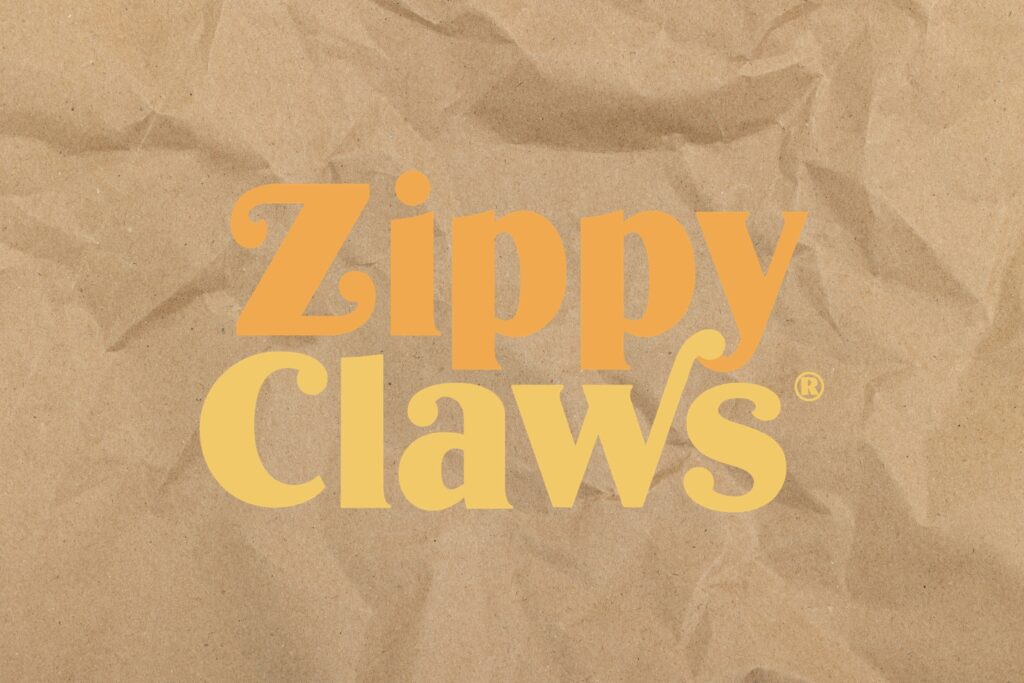 ZippyClaws Stacked Color Logo Crumpled Craft Paper Background