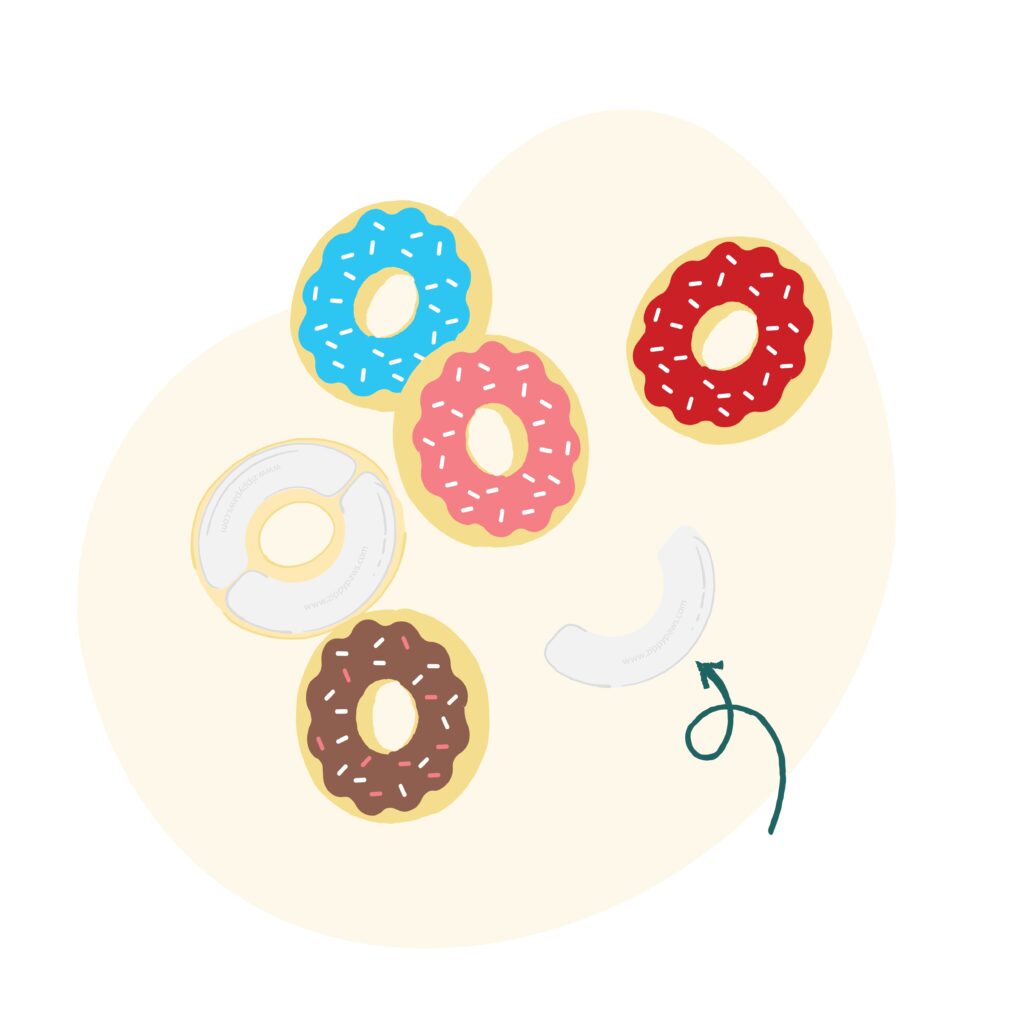 Illustration showing Donutz and Donutz squeakers