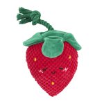 A squeakie plush toy with crinkle leaves and a rope stem