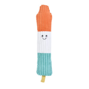 Jigglerz® - Rocket Pop is a plush toy shaped like a popsicle with orange, white, and teal sections, a smiling face on the white part, and a yellow stick at the bottom.