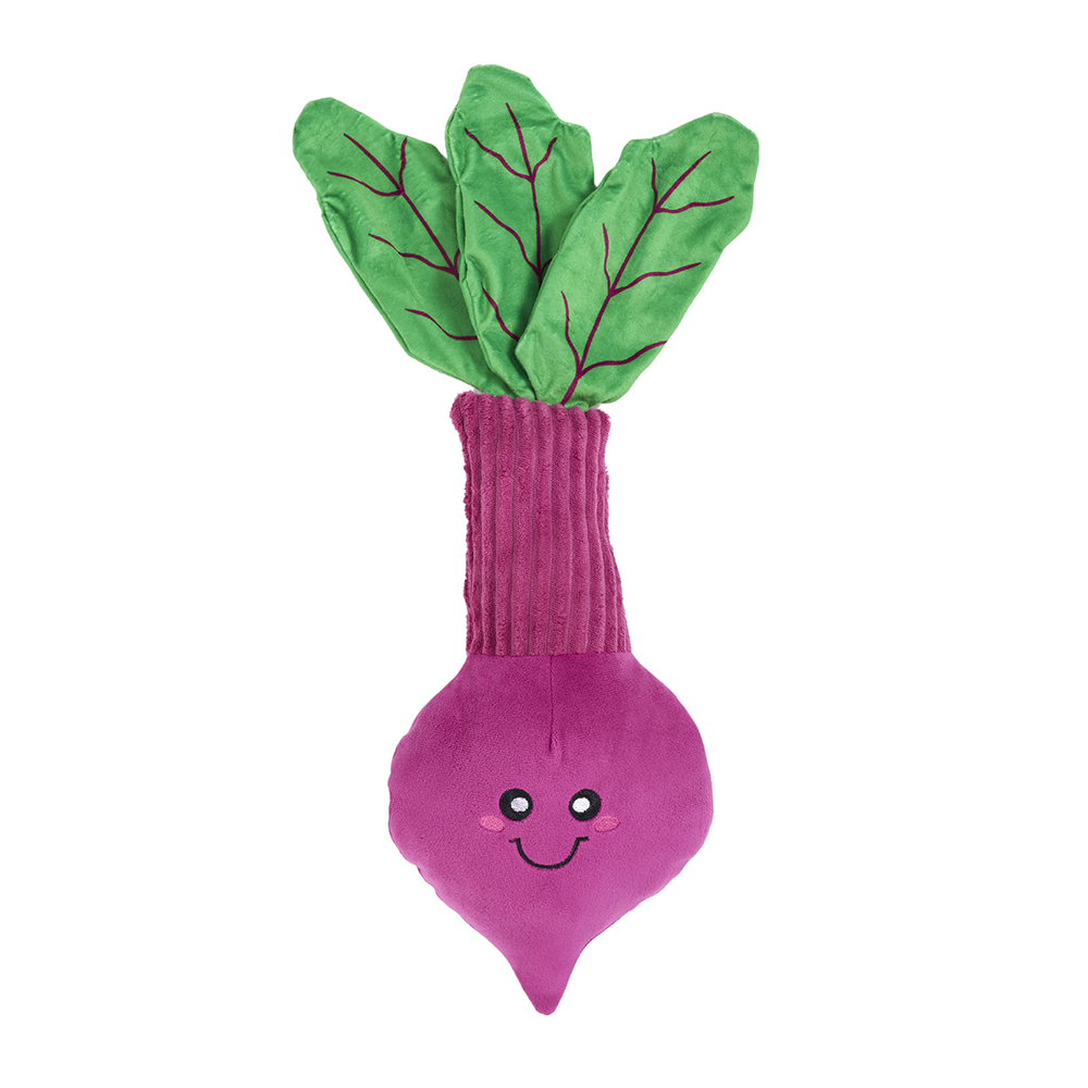 Plush toy shaped like a red, white, and blue Rocket Pop with green leaves and a smiling face embroidered on the front. Product name: Jigglerz® - Rocket Pop.
