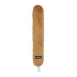 Jigglerz® - Corn Dog is a plush toy shaped like a brown corn dog, featuring a small fabric tag that says "ZippyPaws" and a white fabric loop at one end.