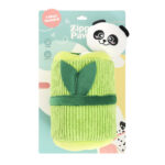 Zippy Burrow® - Zippy Meal is a green plush dog toy adorned with leaf details, packaged with a white and black panda plush head on top. The packaging displays “ZippyPaws” along with “3 Miniz Included” and paw print icons.