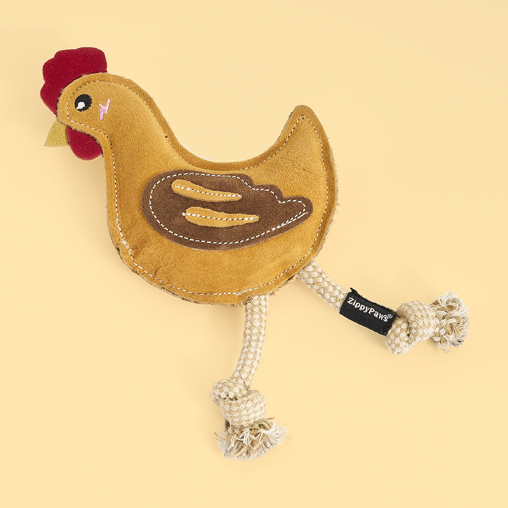 ecoZippy Suede and Rope Buddies - Chicken