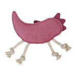 EcoZippy Suede and Rope - Axolotl: Plush pink axolotl toy with rope legs and a crest, designed for pets or children.