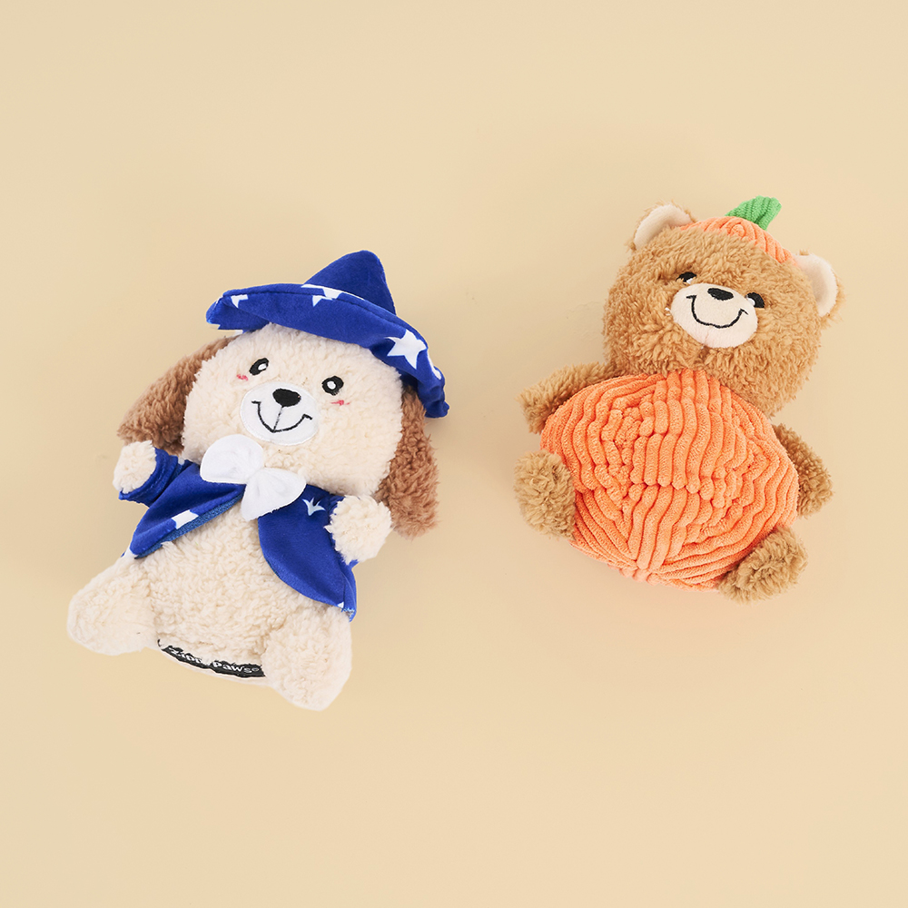 Halloween Cheeky Chumz Jr 2-Pack - Pumpkin Bear, Dog Wizard